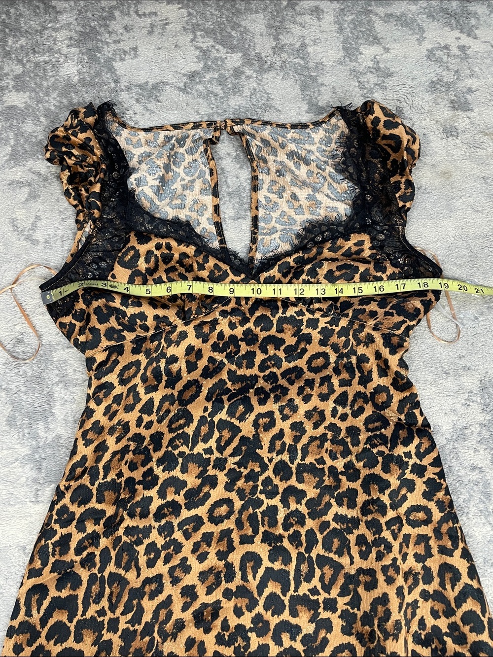 New Free People Foolish Heart Leopard Print Midi Dress Animal Lace Sz M - Picture 11 of 16